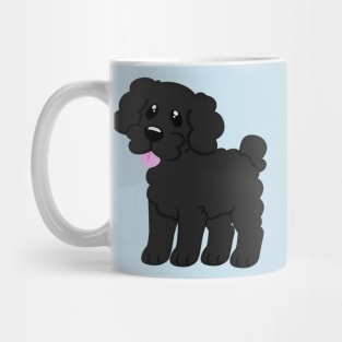 Simple Black Poodle - Blue Mug